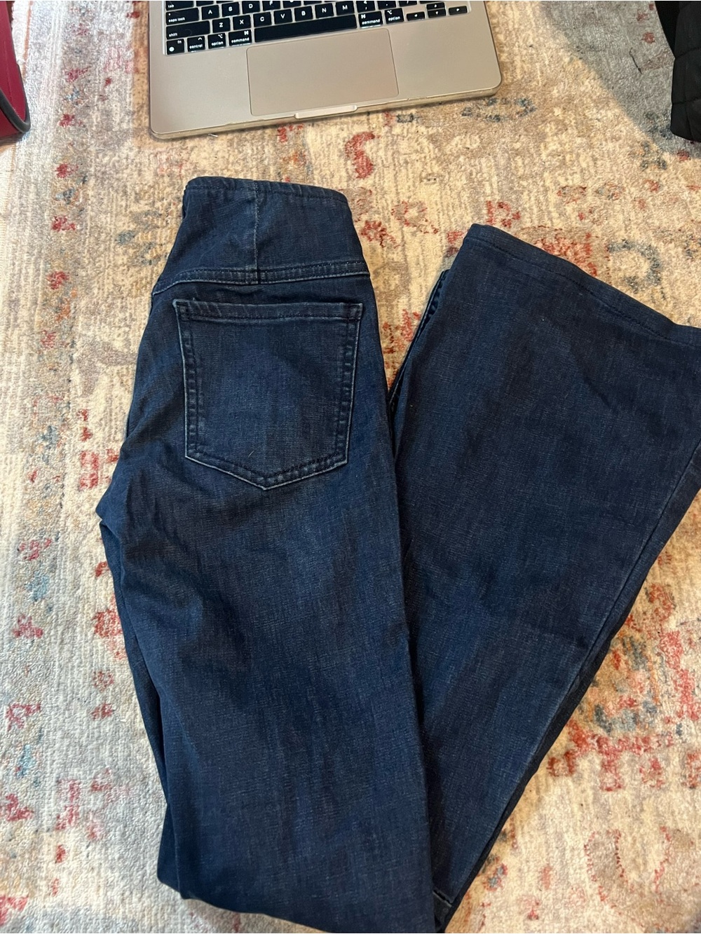 Free People Dark Blue Stretch Flare Jeggings
